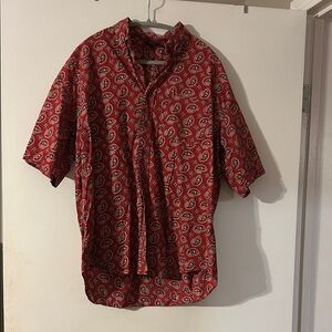Cambridge Classics Large Men's Red Paisley Shirt